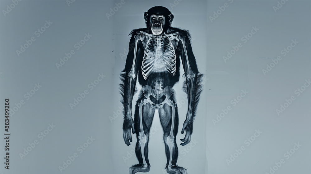 Fototapeta premium チンパンジーの全身レントゲン写真