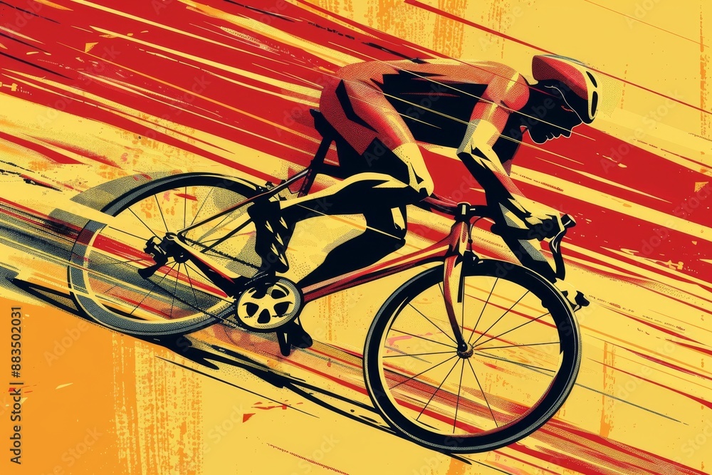 Fototapeta premium Track cyclist sprinting with perfect form for a blog thumbnail