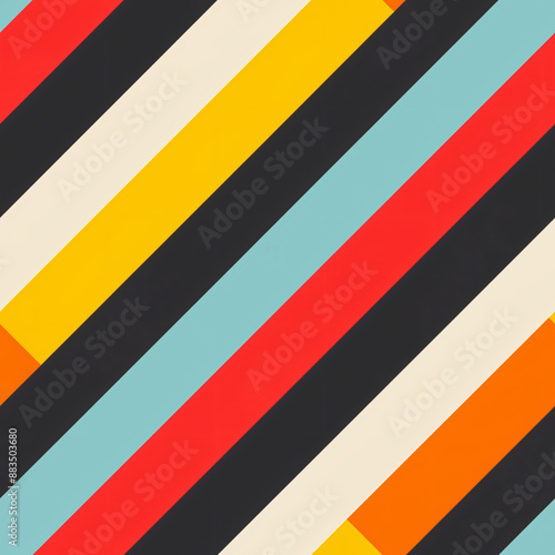 Free Download A seamless pattern of stripes in different widths and colors. Ready to use repeated in horizontal, vertical, or diagonal orientations for versatile designs - GFXLoad