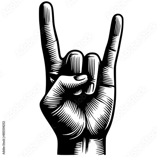 Rock n roll hand symbol silhouette