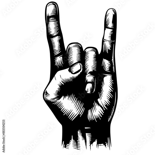 Rock n roll hand symbol silhouette