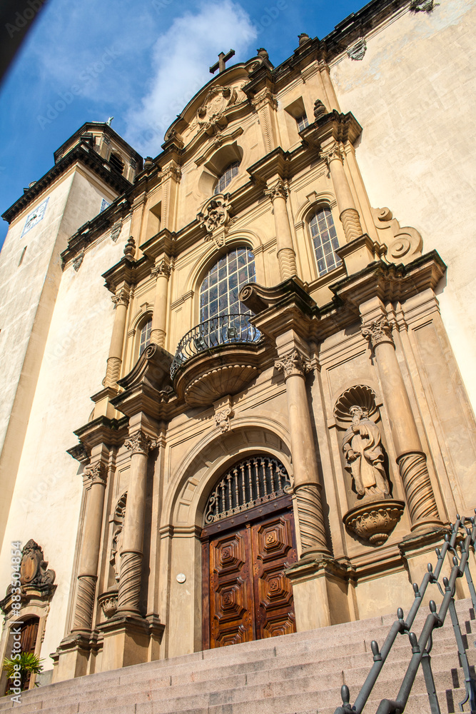 Fototapeta premium Sao Paulo, Brazil, September 02, 2009. Facade of Basilica of Our Lady of Carmo, in Bela Vista neighborhood, center of Sao Paulo, SP.