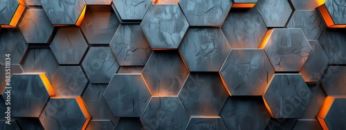 Abstract Octagonal Pattern With Glowing Edges