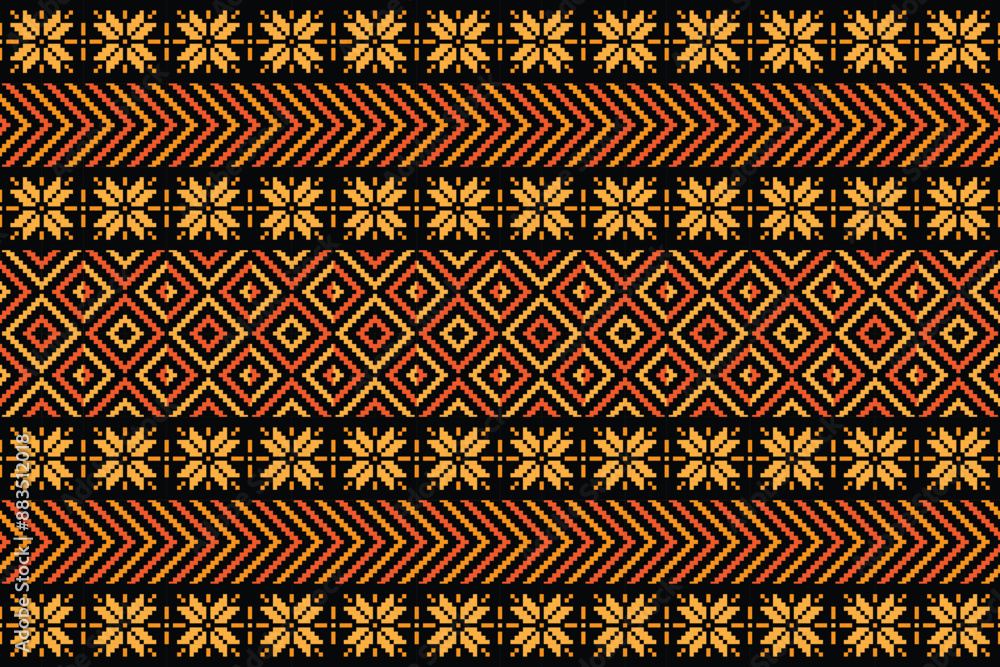 fabric pixel abstract geometric pattern shape design for clothing, fabric, background, wallpaper, wrapping, batik. Knitwear, Embroidery style. Aztec geometric art ornament print. fabric pixel abstract geometric pattern shape design for clothing, fabric, background, wallpaper, wrapping, batik. Knitwear, Embroidery style. Aztec geometric art ornament print.