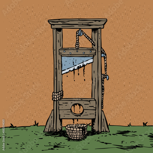 Vintage Guillotine Vector Illustration