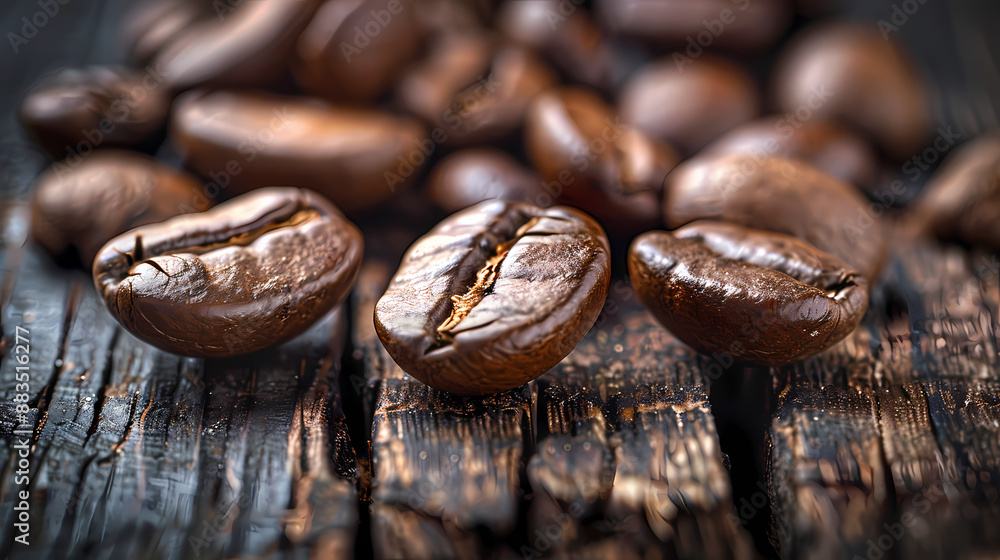 Fototapeta premium Coffee beans close-up