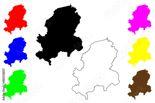 Dong Nai Province (Socialist Republic of Vietnam, Subdivisions of Vietnam) map vector illustration, scribble sketch Tinh Dong Nai map