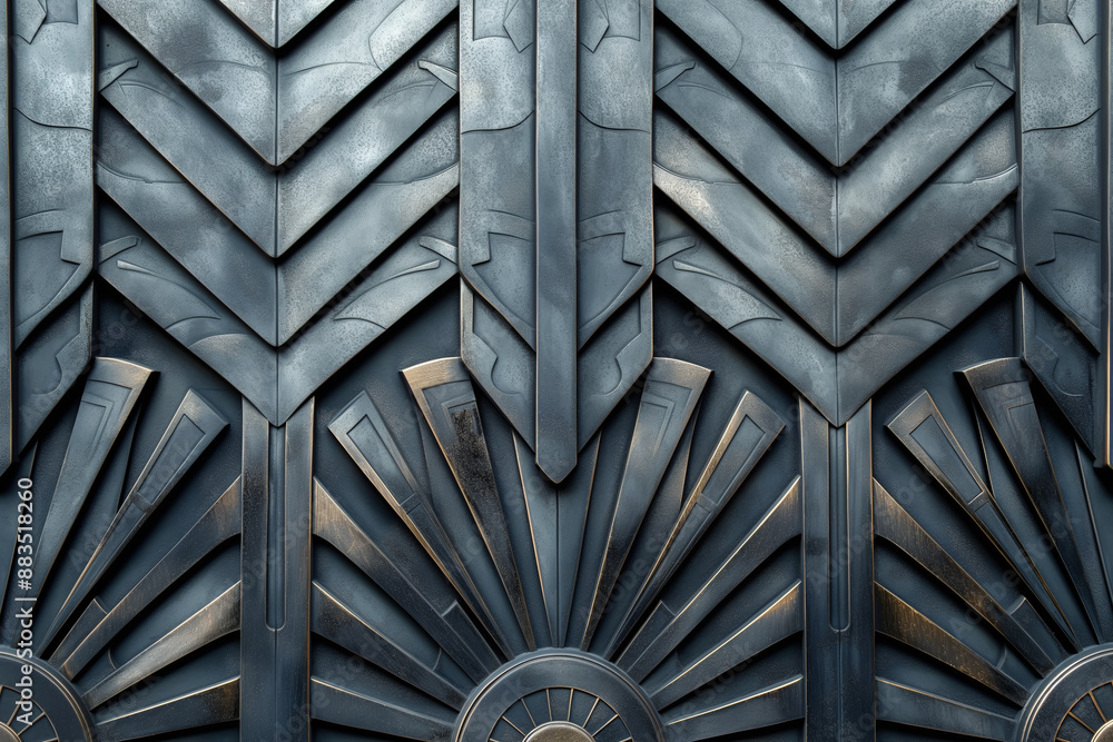 A large, intricate design made of metal, with a lot of detail A large, intricate design made of metal, with a lot of detail