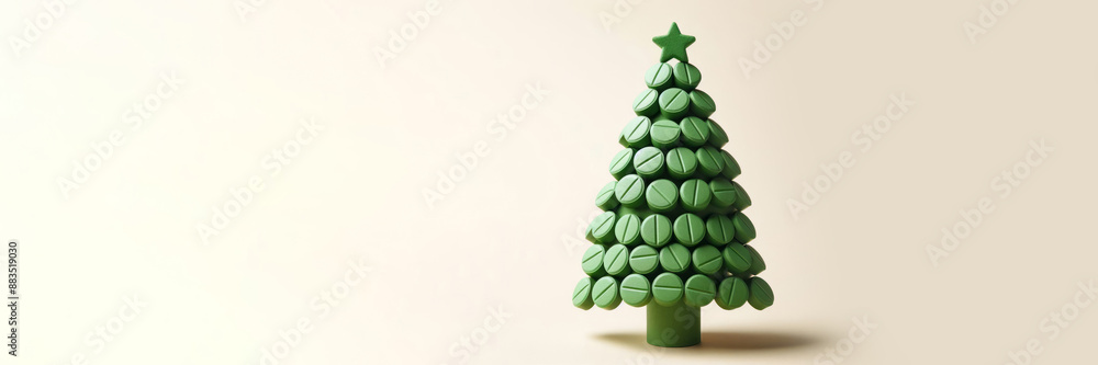 Generated image of a christmas tree made out of pills Generated image of a christmas tree made out of pills