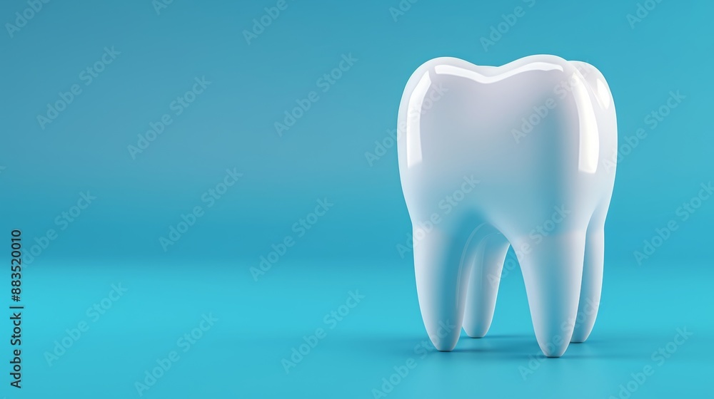 Healthy white tooth on blue background representing dentistry concept for oral health Healthy white tooth on blue background representing dentistry concept for oral health