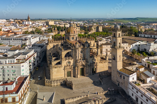 Obraz na płótnie Aerial view of Jerez de la Frontera town in Andalusia, Spain w salonie