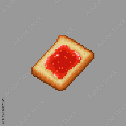Bread toast with jelly, pixel art food