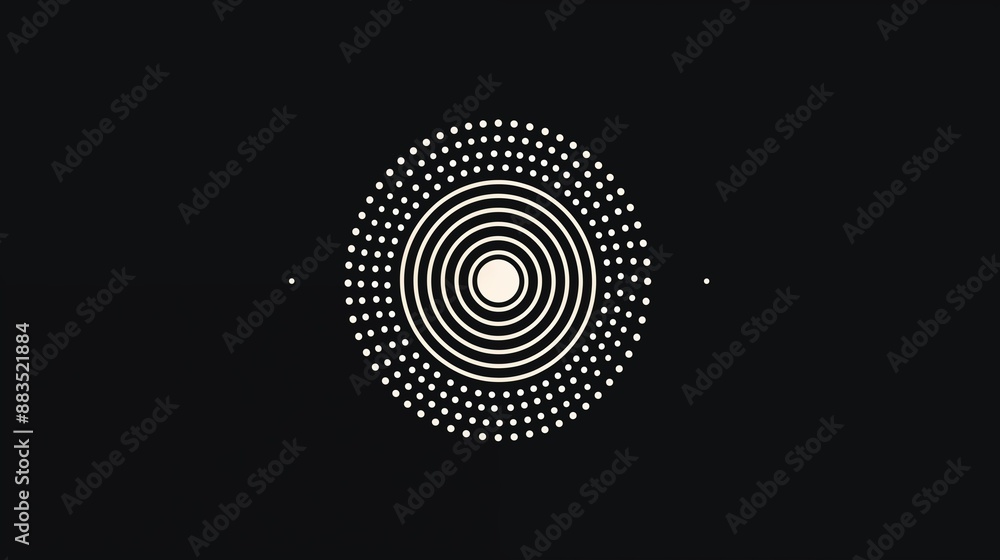 Hypnotic Concentric Dots Animation in Black and White Hypnotic Concentric Dots Animation in Black and White