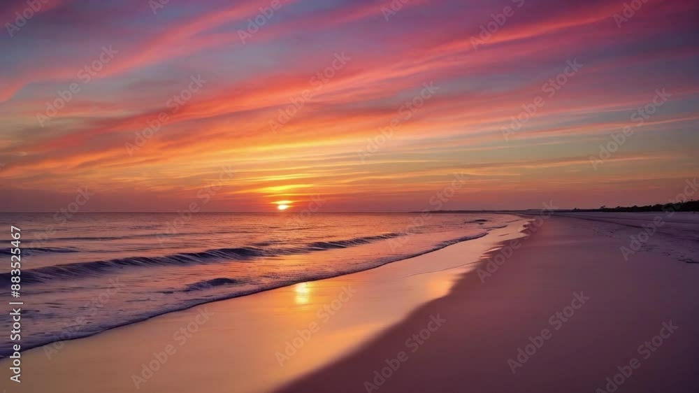 sunset at the beach with colorful lights HD resolution with hyper realistic 4K Background. sunset at the beach with colorful lights HD resolution with hyper realistic 4K Background.