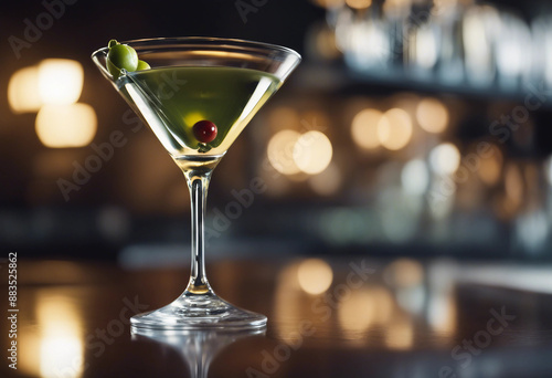 Wallpaper Mural Classic martini in a sleek martini glass with an olive garnish in a high-end cocktail lounge Torontodigital.ca