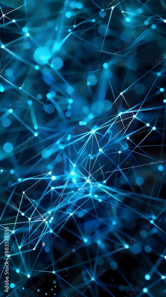 A complex network of interconnected blue lines and glowing nodes, creating an abstract digital web against a dark background. A complex network of interconnected blue lines and glowing nodes, creating an abstract digital web against a dark background.