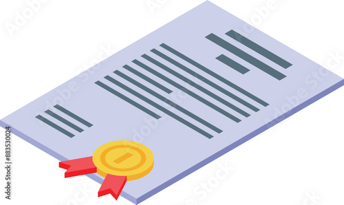 Official document with golden emblem is confirming approved qualification providing official confirmation