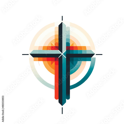 Abstract cross vector isolated on white background, Religious symbol