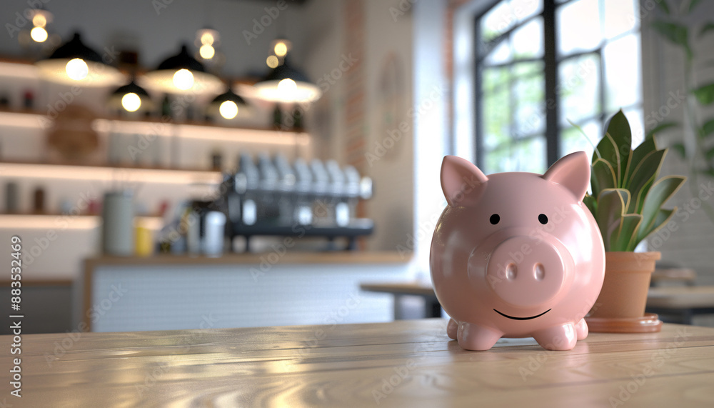 Financial Piggy Bank in Coffee Shop Funds for SME Financial Piggy Bank in Coffee Shop Funds for SME