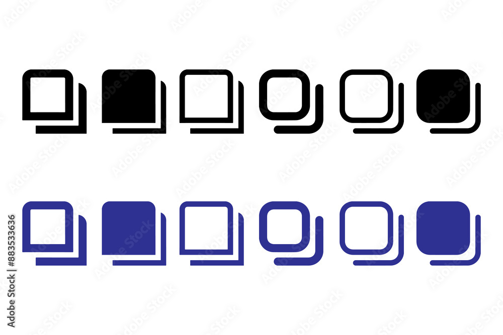 Grid icon set. Duotone style line stroke and bold. Vector illustration. Containing menu, layout, guide book, fluid, grid, table.
