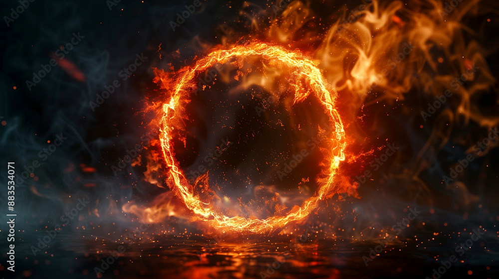 An abstract plasma flash effect in the form of a ring, with swirling particles glowing with light. The overlay layer of this effect adds depth and movement to the overall composition.
