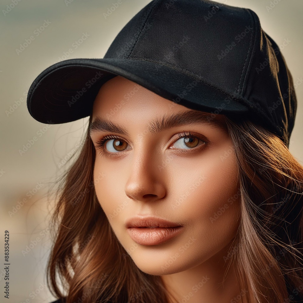 woman wearing a black baseball cap woman wearing a black baseball cap