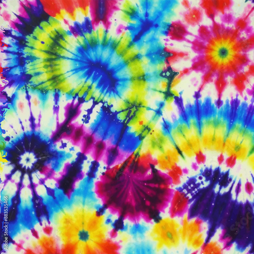 Tie dye vector pattern. Colorful textile