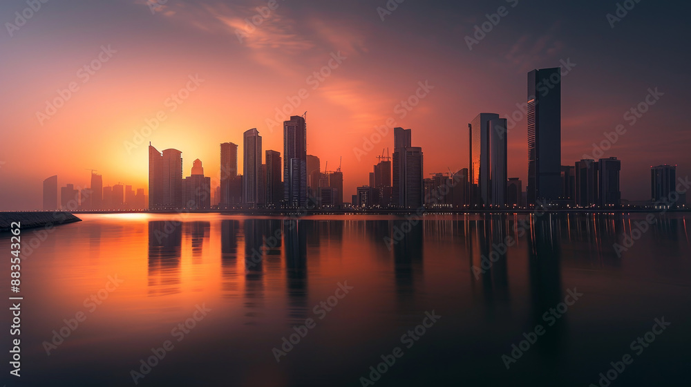 Iconic Landmarks: Notable structures such as the Etihad Towers and the Sheikh Khalifa Bridge stand majestically, their architectural elegance enhanced by the warm glow of the setting sun.
Iconic Landmarks: Notable structures such as the Etihad Towers and the Sheikh Khalifa Bridge stand majestically, their architectural elegance enhanced by the warm glow of the setting sun.