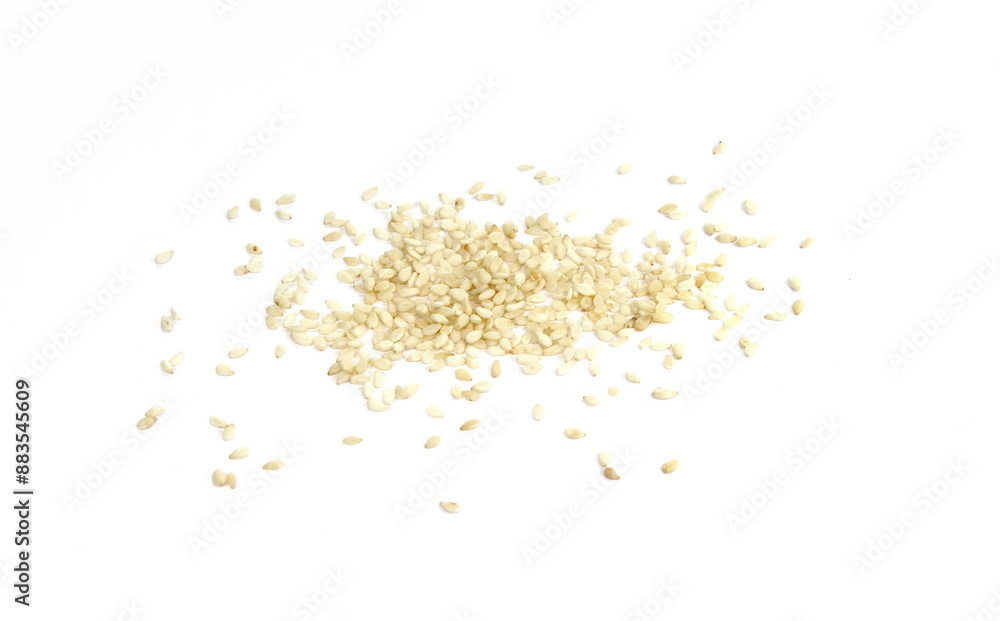 Organic integral sesame seeds isolated on white background Organic integral sesame seeds isolated on white background
