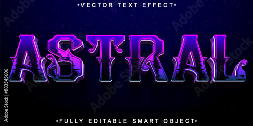 Dark Purple Astral Vector Fully Editable Smart Object Text Effect