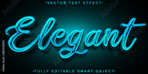 Blue  Shiny Luxury Elegant Vector Fully Editable Smart Object Text Effect