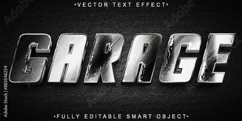 Silver Garage Vector Fully Editable Smart Object Text Effect
