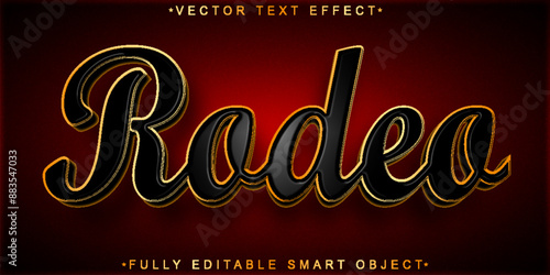 Shiny Western Cowboy Rodeo Vector Fully Editable Smart Object Text Effect
