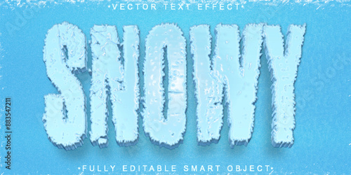 Cartoon Snowy Winter Vector Fully Editable Smart Object Text Effect