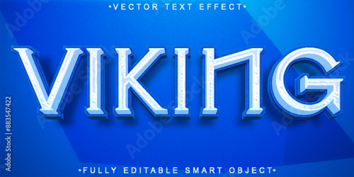 Blue Vikings Vector Fully Editable Smart Object Text Effect