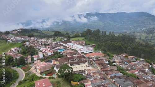 Drone shot over Jerico, Colombia