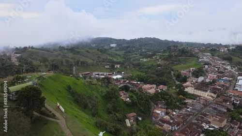 Drone shot over Jerico, Colombia