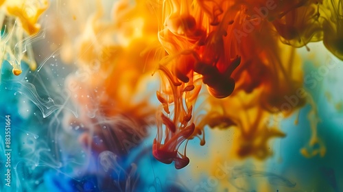 Macro shot of liquid ink in alcohol 32k, full ultra HD, high resolution