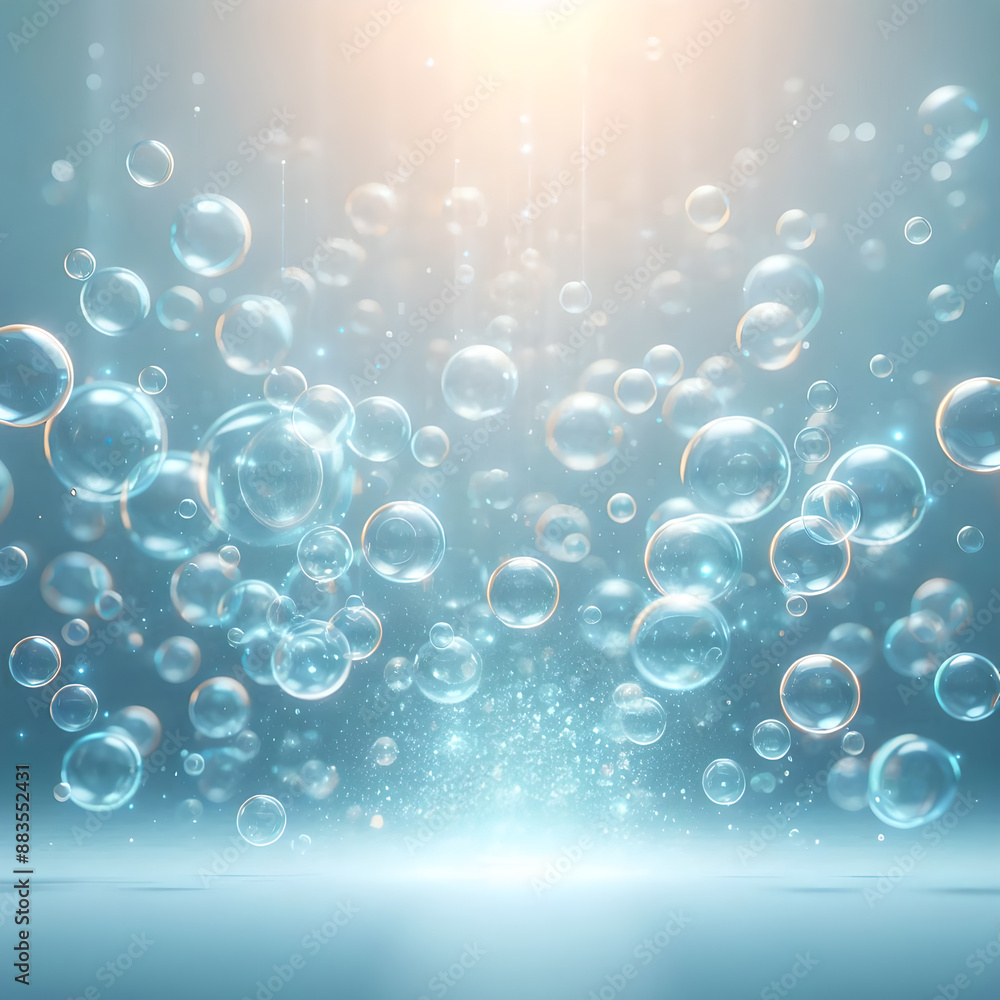Bubbles floating in the air with light behind them. Bubbles floating in the air with light behind them.