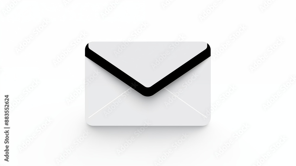 Simple White Sealed Envelope Icon for Mail or Message Representation Simple White Sealed Envelope Icon for Mail or Message Representation