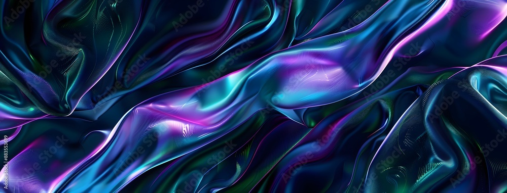 Futuristic Flow Holographic Lines on Blue Futuristic Flow Holographic Lines on Blue