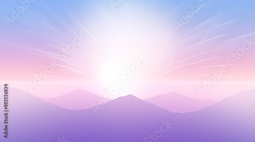 Illustration of a sunset in pink and blue colors. 