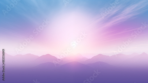 Illustration of a sunset in pink and blue colors. 