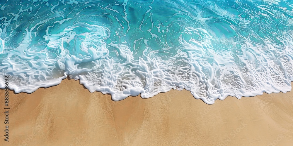 Obraz premium Tranquil Beach Waves on Smartphone Wallpaper