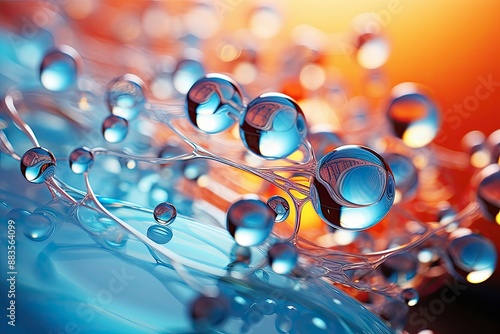 water, molecules, microscope, abstract, background