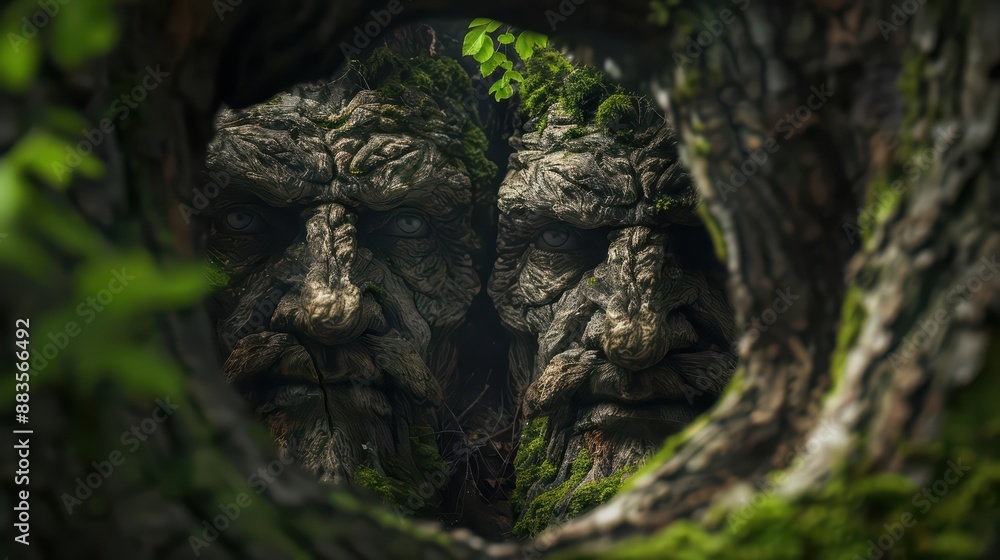 A supernatural scene on the International Day of Forests showed enchanted trees communicating with forest spirits to preserve nature A supernatural scene on the International Day of Forests showed enchanted trees communicating with forest spirits to preserve nature