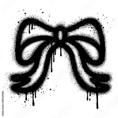 Bow tie graffiti with black spray paint. vector illustration.