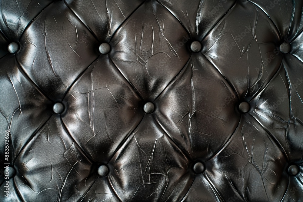 Fototapeta premium A black leather texture background under soft light. High quality black premium leather texture and good details.