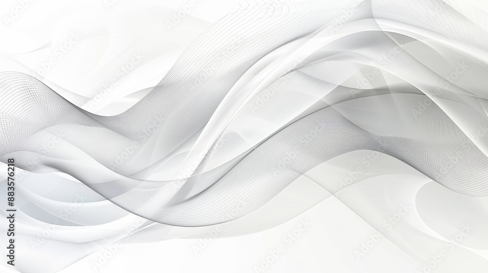 Fototapeta premium Abstract Grayscale Wavy Background with Lines, Modern Business Template or Stylish Wallpaper Design