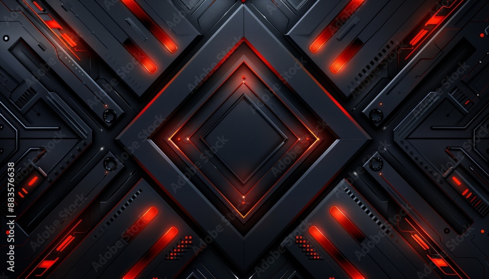 Futuristic Glowing Red Circuit Board Technology Background Futuristic Glowing Red Circuit Board Technology Background
